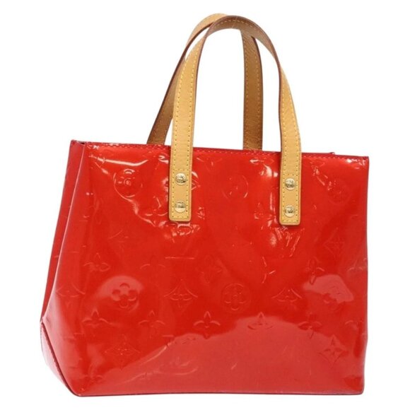 LOUIS VUITTON Monogram Vernis Reade PM Hand Bag Red Rouge M91088 LV Auth 141879 - Picture 2 of 16